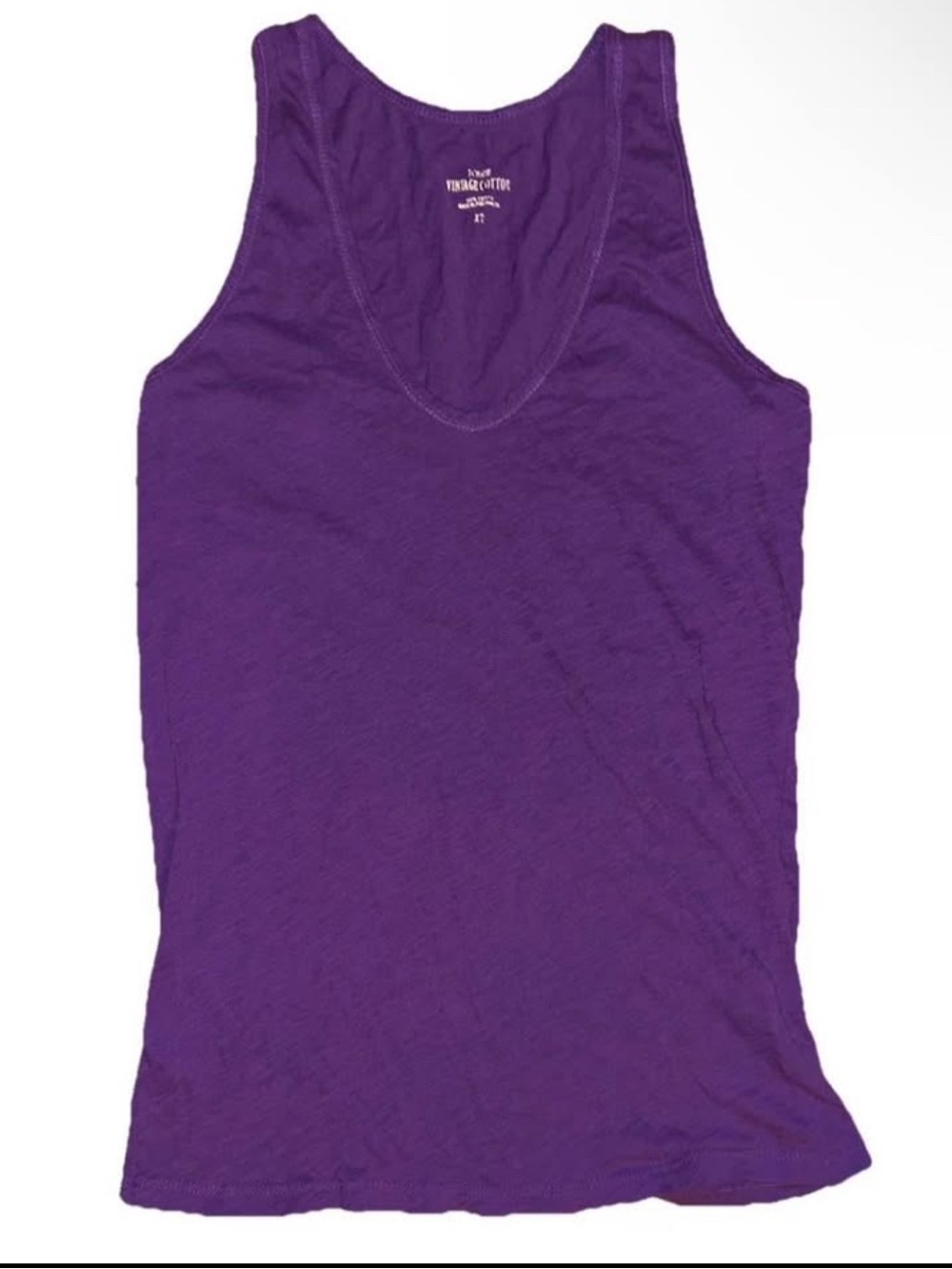 J.Crew Vintage Purple Scoop Neck Cami Clean Girl Beachy Tank Top 100% Cotton